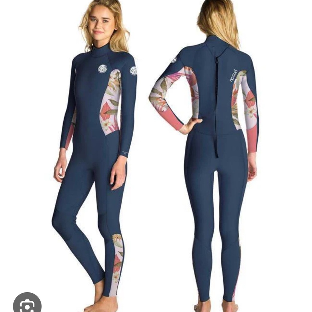Ripcurl girls gray Floral Wetsuit full 3:2 10 awesome dawn patrol surf rip curl